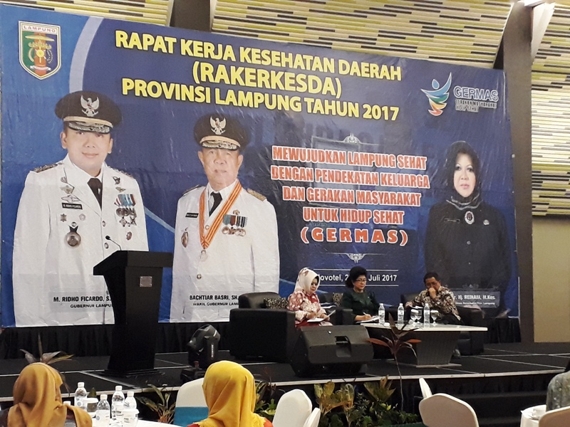 rangka Rapat Kerja Kesehatan Daerah Provinsi Lampung 2017, di Novotel Bandar Lampung, Sabtu 29 Juli 2017