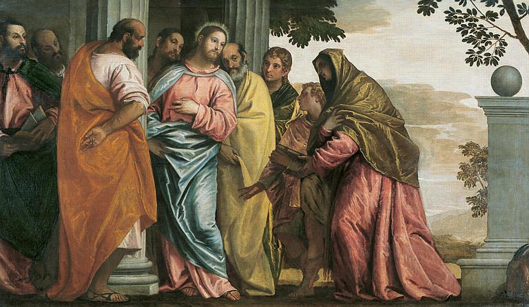 Jesus meeting mother of James and John